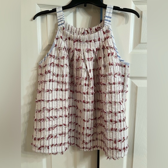 THML NWT. Halter Style Top with Thread Detail and Blue Stripe on Straps. - Picture 1 of 4